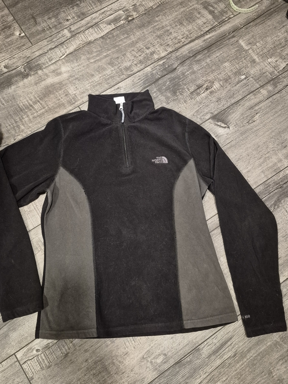 The North Face Black and Gray Half-Zip Fleece Pullover Size Medium